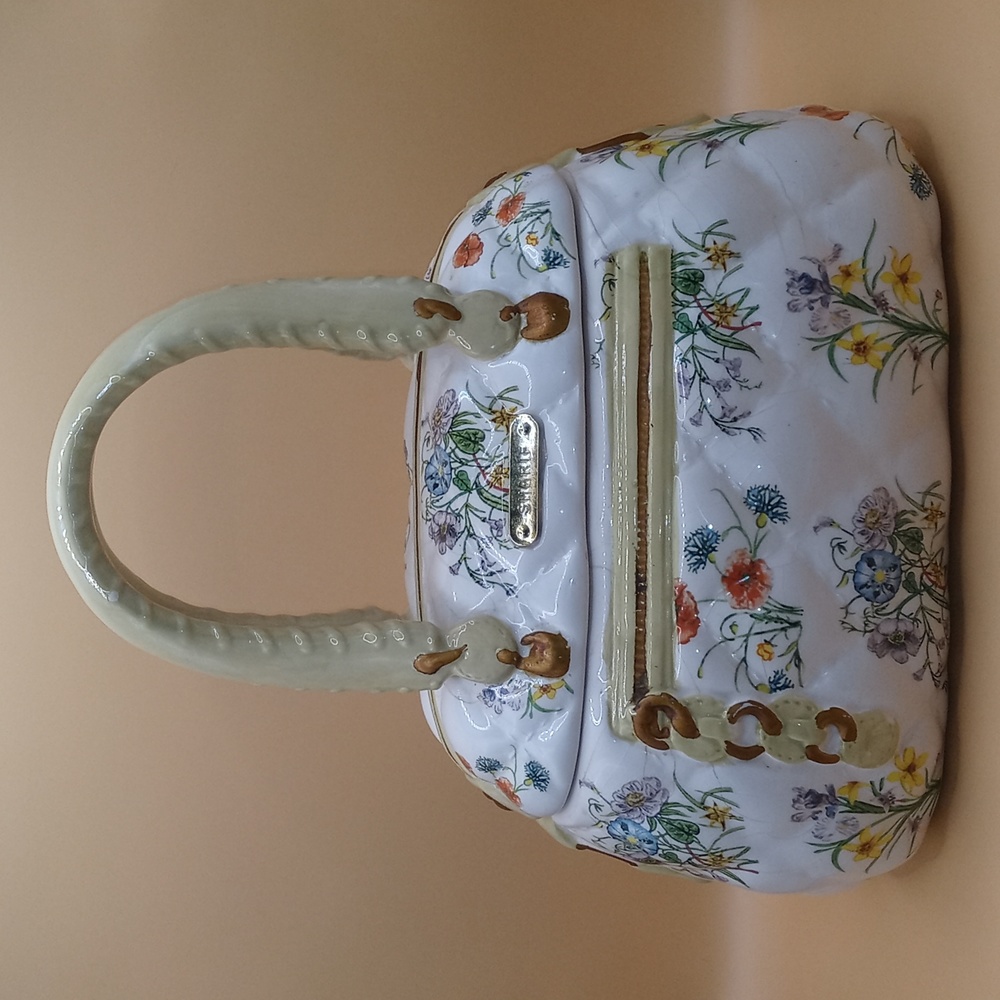 Vintage David's Cookies Purse Yellow Floral Limited Edition.